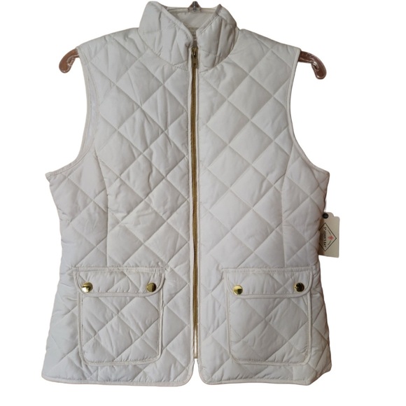 St. John's Bay Jackets & Blazers - NWT  ST. JOHN'S BAY Ivory Puffer Vest Size Small
